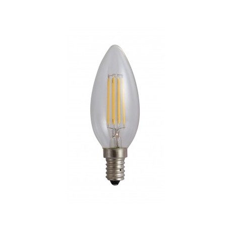 Bec Filament Lumanare E14, 4W 45W, 3000K, lumina calda