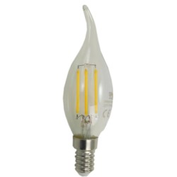 Bec Filament Lumanare E14, 4W 45W, 3000K, lumina calda